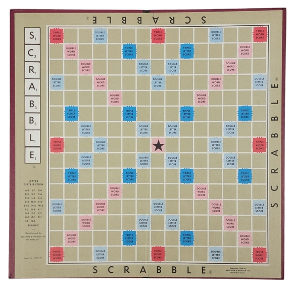 Scrabble Crossword Game - Selchow & Righter Co 1953 - Picture 4 of 8